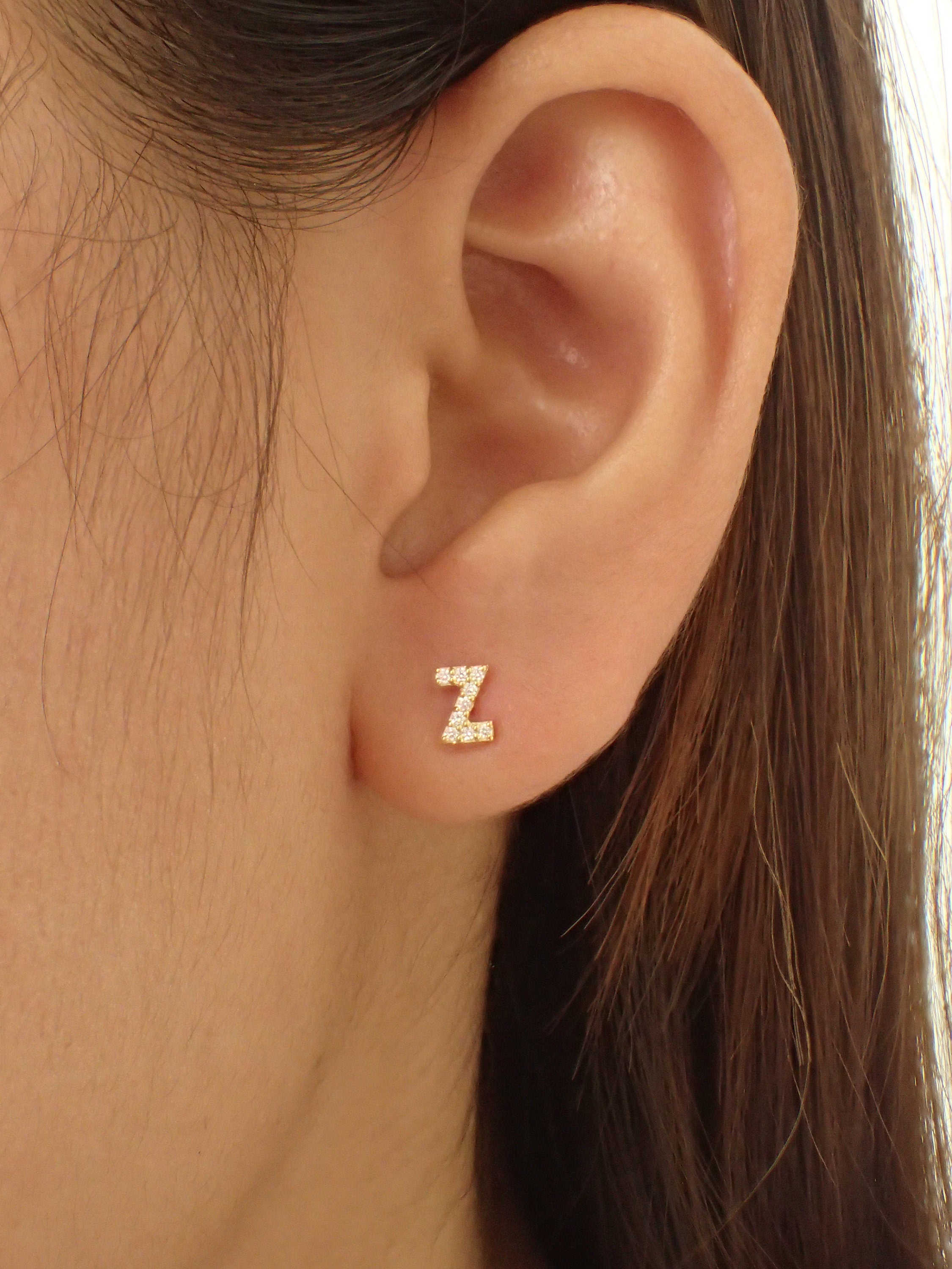 Custom Initials Earrings / Personalized Stud Earrings / Sterling Silver Letter Earrings / Bridesmaids Gifts / Dainty Name Earrings